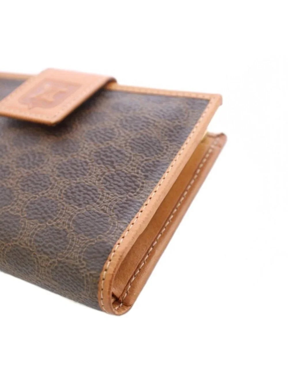 Celine Macadam Kiss Lock Bifold Wallet Brown TK 49